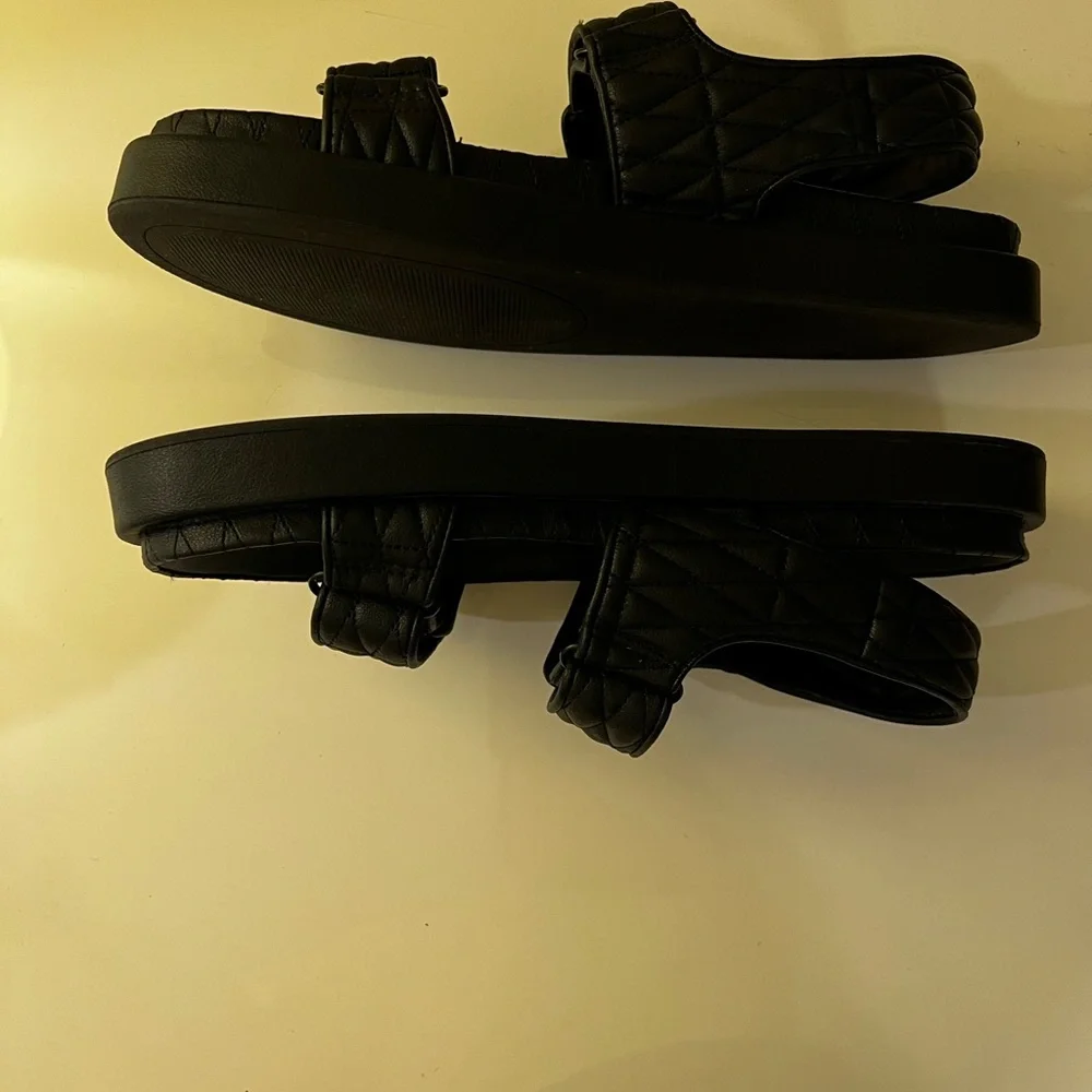 Mango Black Quilted Sandals, Women’s Size 39/ 8 - Picture 4 of 5